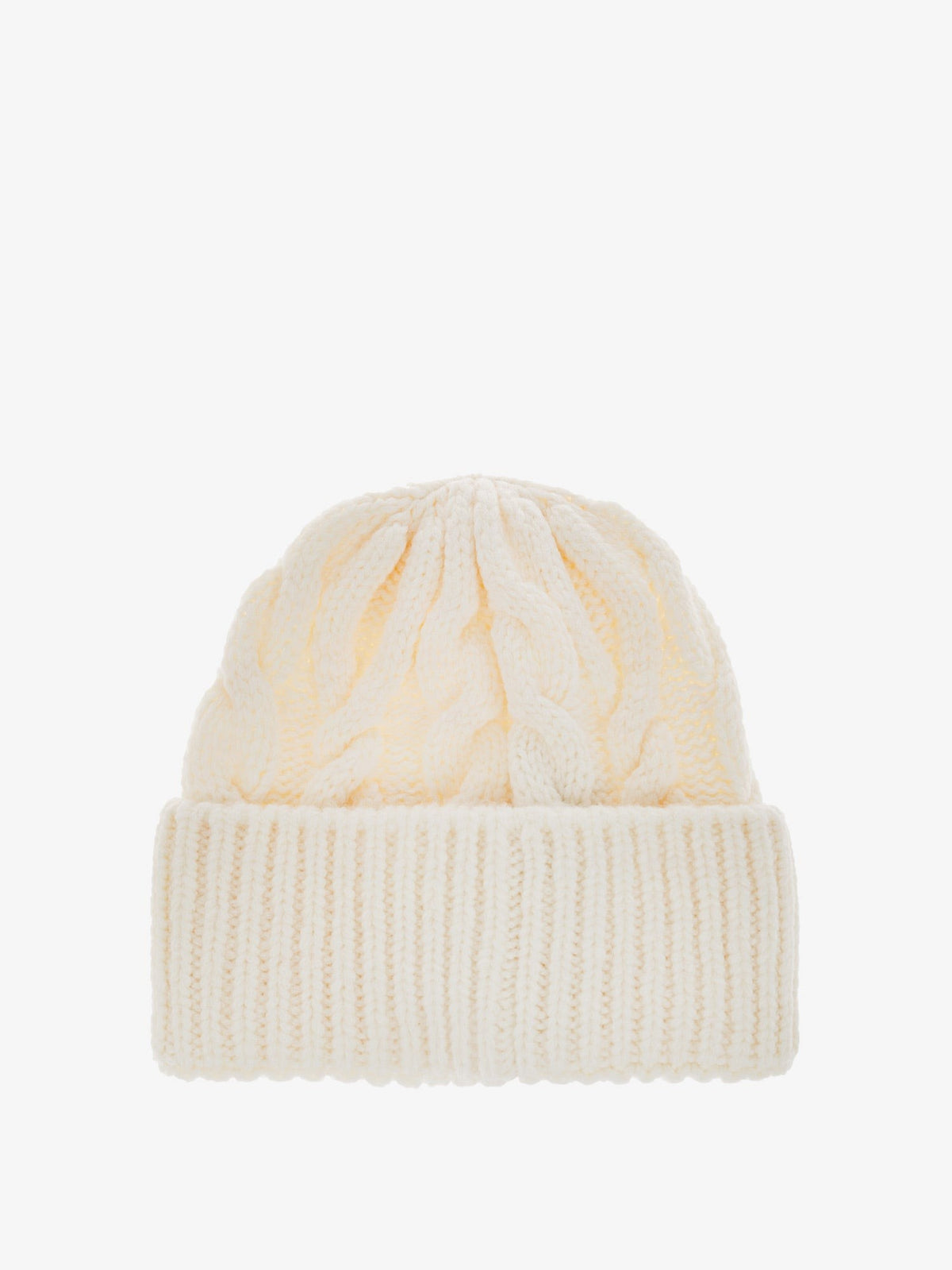 Moncler Grenoble Women's Cable Knit Wool Blend Hat White