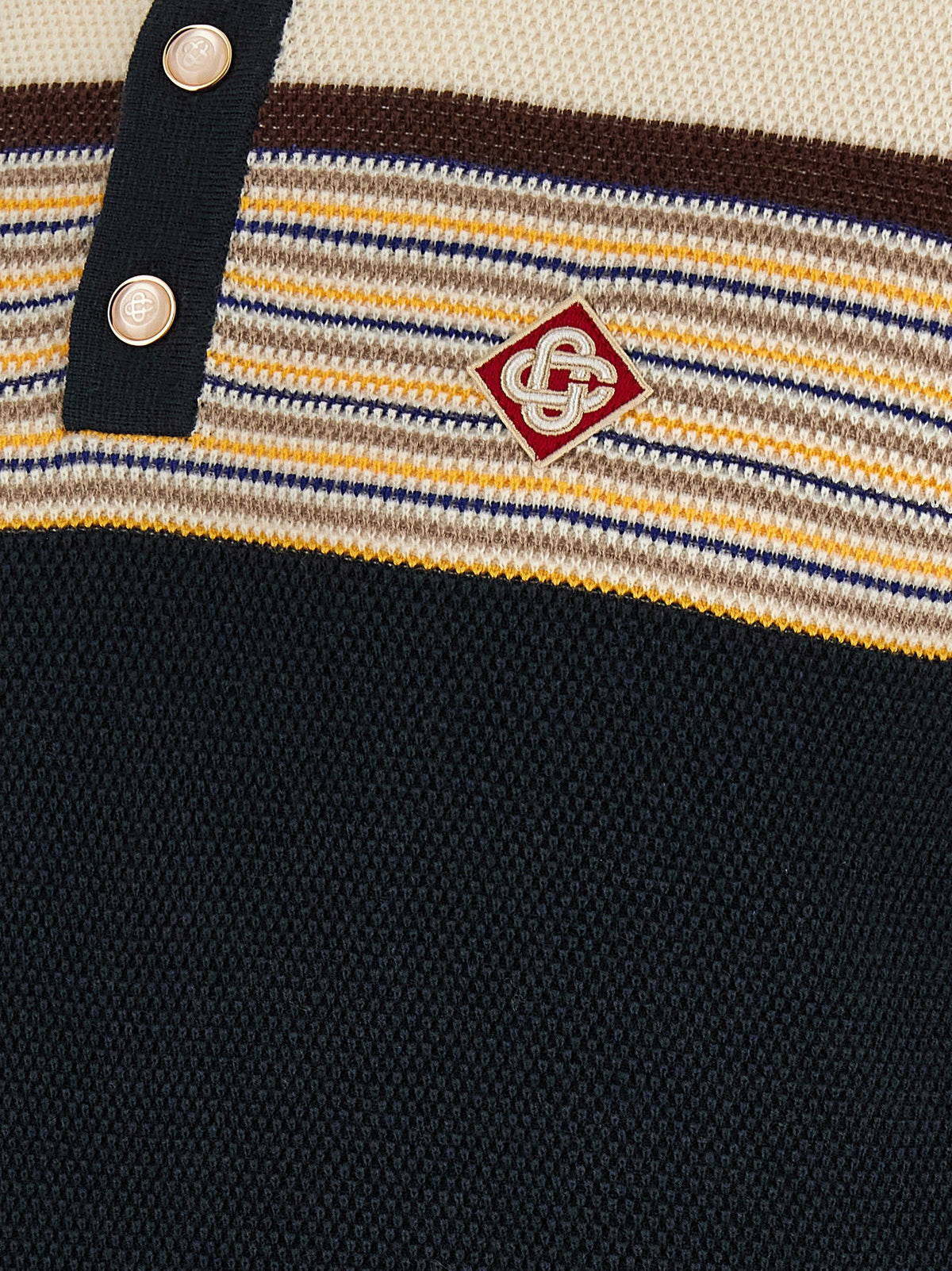 Casablanca Café Culture Polo Shirt Gold, view 4