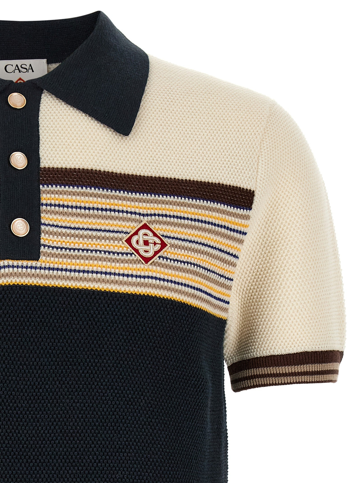 Casablanca Café Culture Polo Shirt Gold, view 3