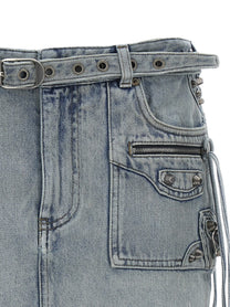 Balenciaga Cagole Mini Skirt Blue