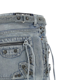 Balenciaga Cagole Mini Skirt Blue