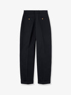 Loro Piana Women's Cale Linen and Cotton Trousers Blue, view 2
