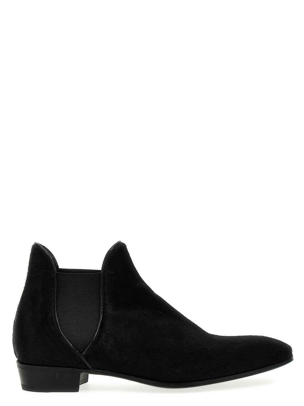 Lidfort Calf Hair Ankle Boots Black