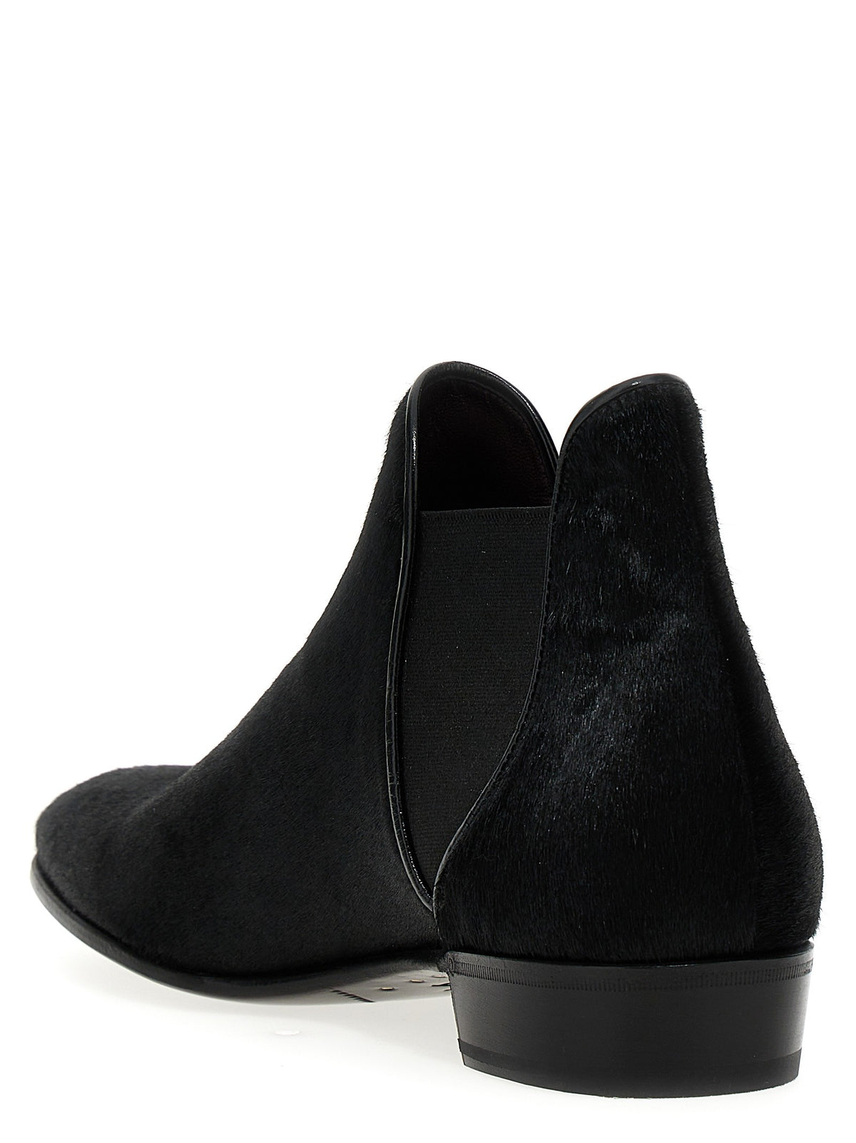 Lidfort Calf Hair Ankle Boots Black