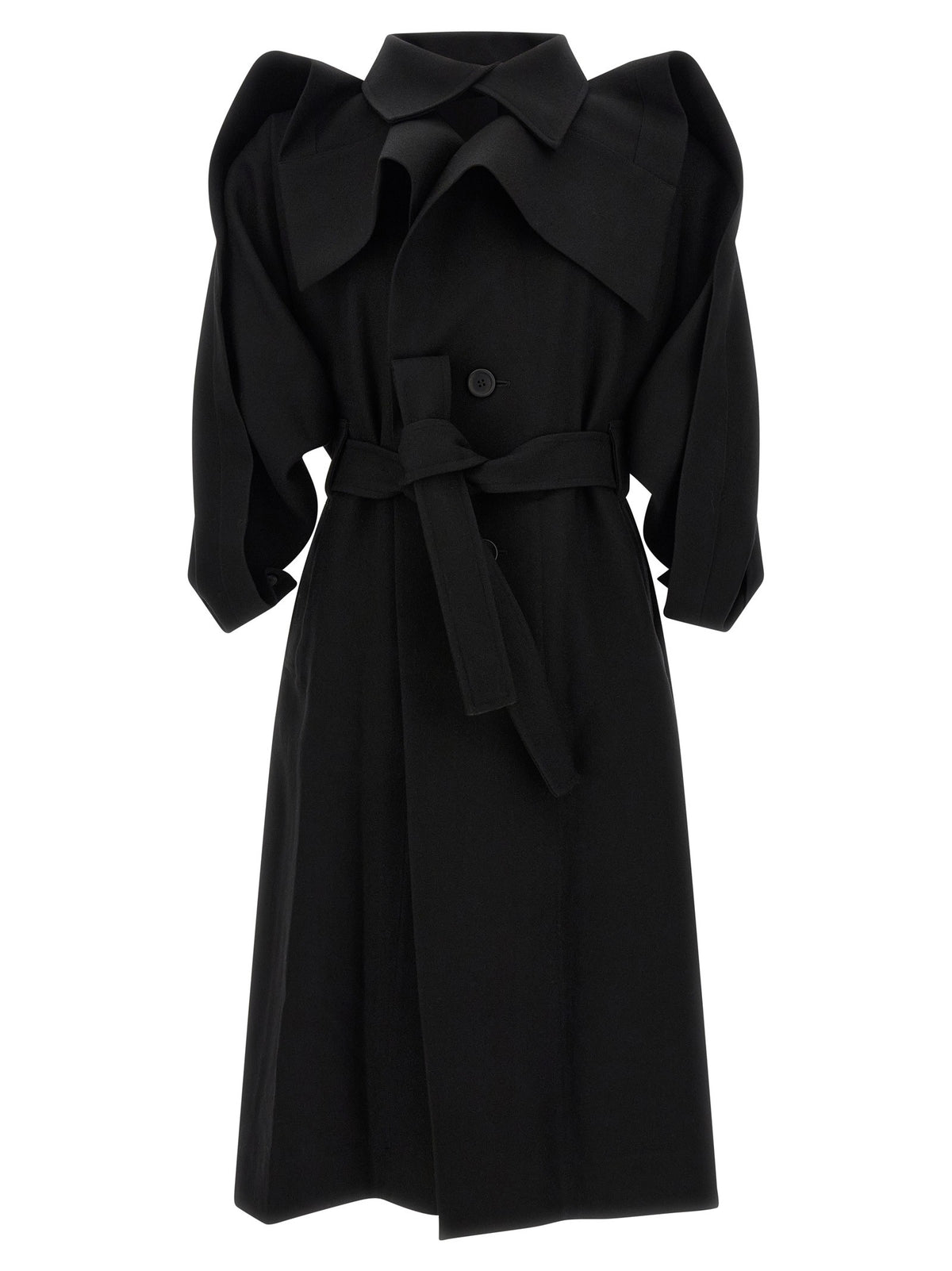 ISSEY MIYAKE Calligraph Trench Coat Black