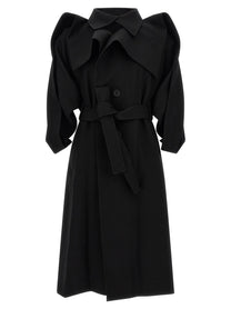 ISSEY MIYAKE Calligraph Trench Coat Black