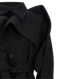 ISSEY MIYAKE Calligraph Trench Coat Black