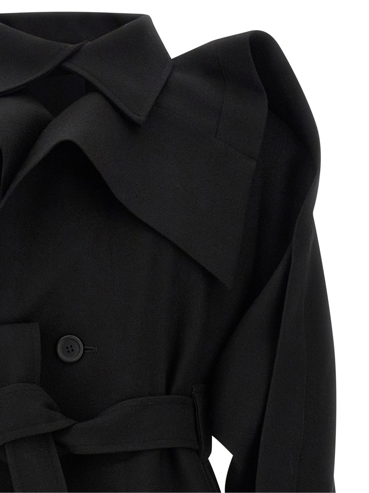 ISSEY MIYAKE Calligraph Trench Coat Black