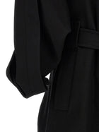 ISSEY MIYAKE Calligraph Trench Coat Black