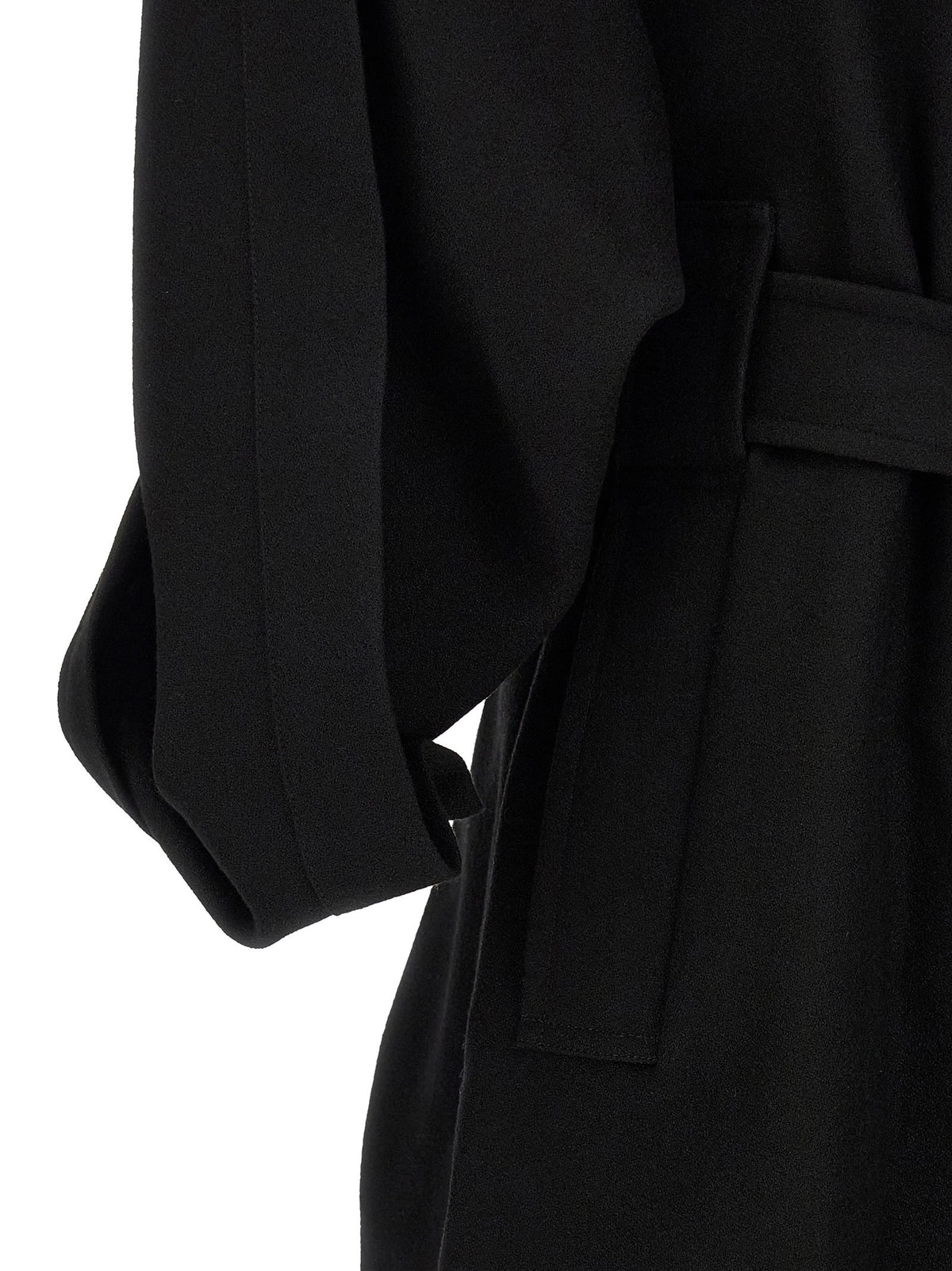 ISSEY MIYAKE Calligraph Trench Coat Black