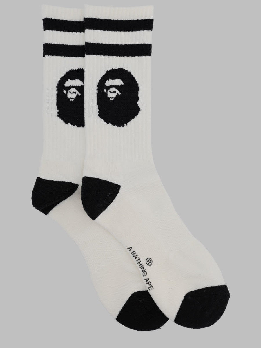 A Bathing Ape Men's Calzini Ape Head White