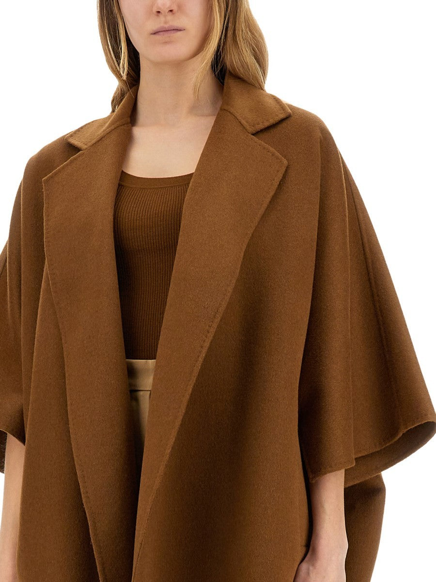 Max Mara Women's Camel Drap Cape Coat Beige