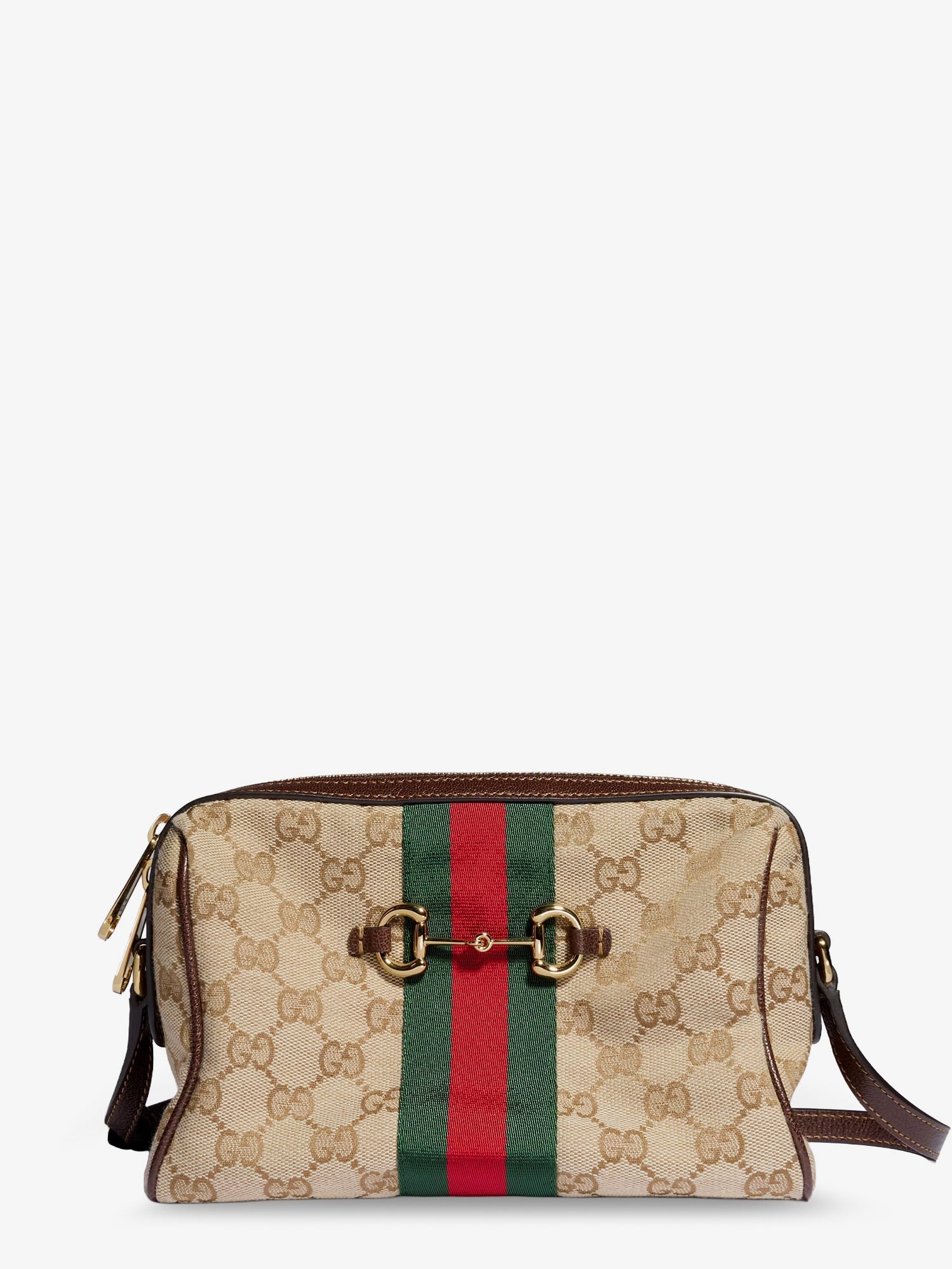Gucci Women's Camera Bag GG Fabric Crossbody Bag Beige