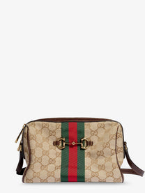 Gucci Women's Camera Bag GG Fabric Crossbody Bag Beige