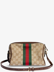 Gucci Women's Camera Bag GG Fabric Crossbody Bag Beige