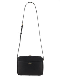 Saint Laurent Men's Camera Bag in Pelle Liscia Black