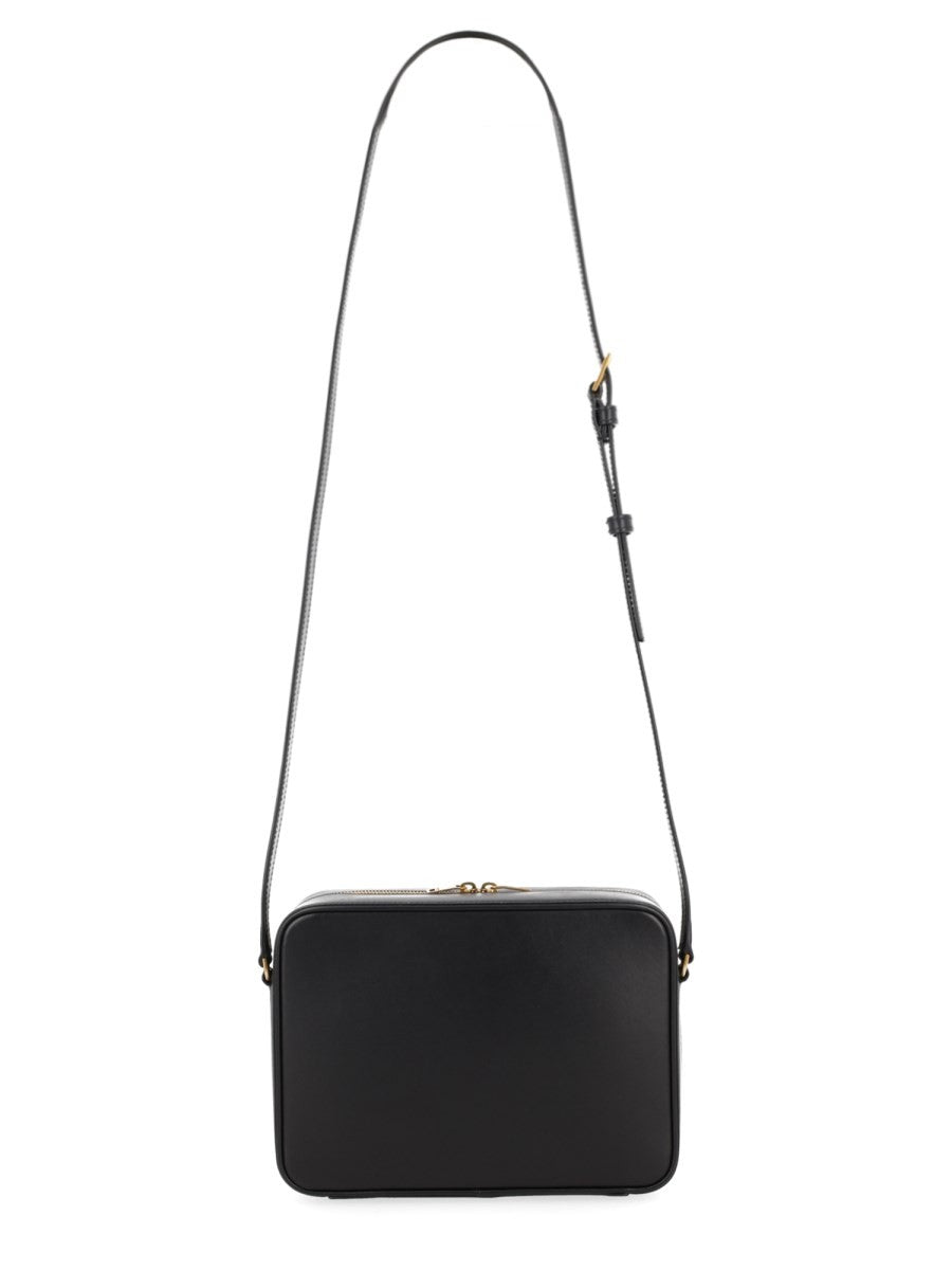 Saint Laurent Men's Camera Bag in Pelle Liscia Black