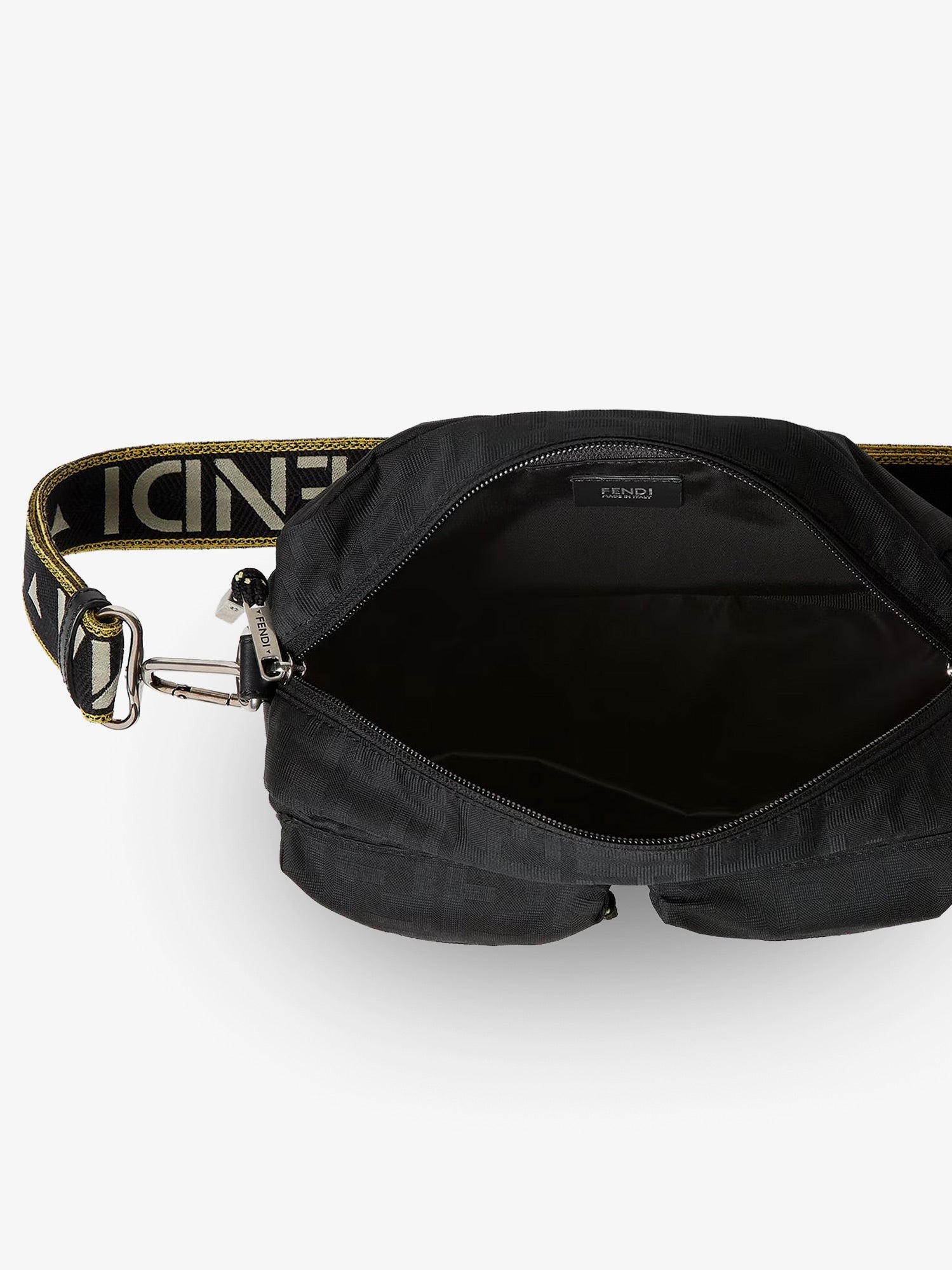 Fendi Men's Camera Case Superlight FF Zucca Fabric Crossbody Bag Black