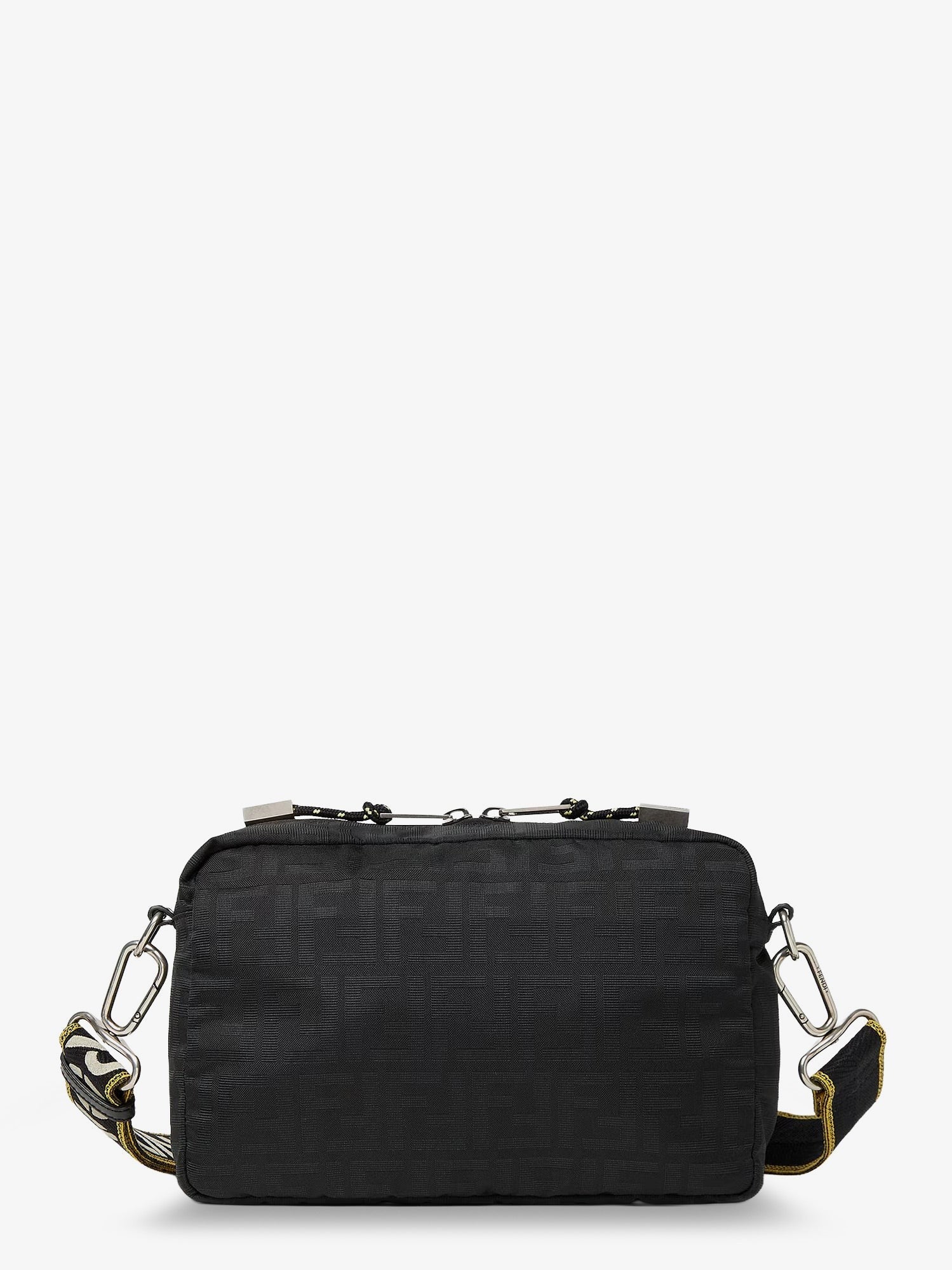 Fendi Men's Camera Case Superlight FF Zucca Fabric Crossbody Bag Black