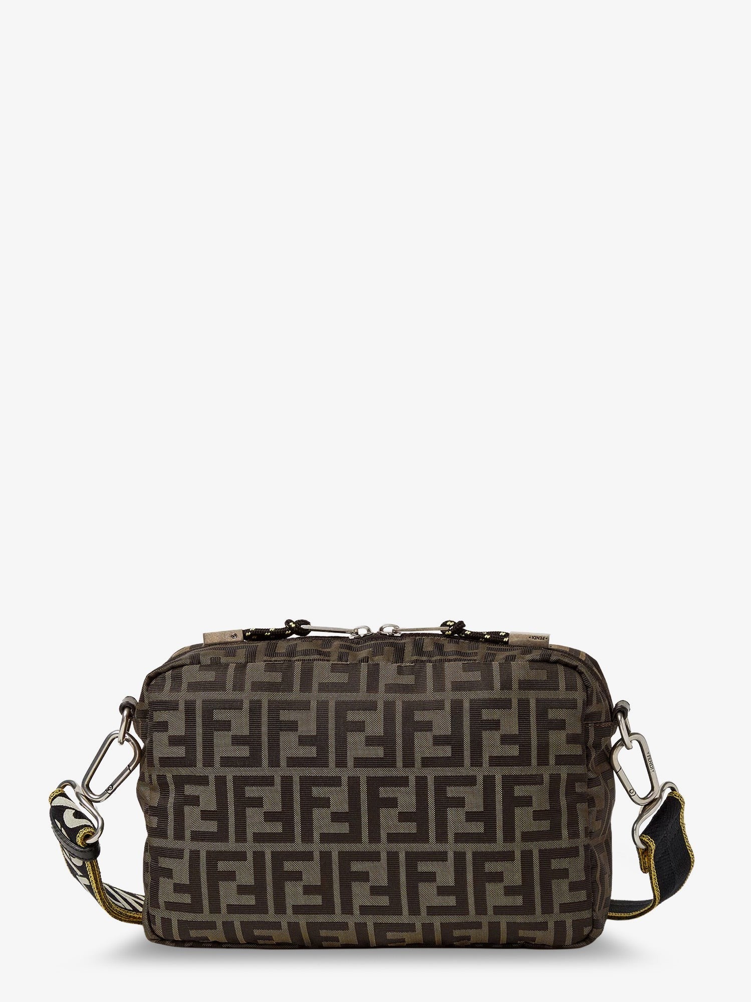 Fendi Men's Camera Case Superlight FF Zucca Fabric Crossbody Bag Black