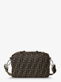 Fendi Men's Camera Case Superlight FF Zucca Fabric Crossbody Bag Black