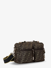 Fendi Men's Camera Case Superlight FF Zucca Fabric Crossbody Bag Black