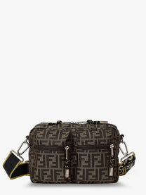 Fendi Men's Camera Case Superlight FF Zucca Fabric Crossbody Bag Black