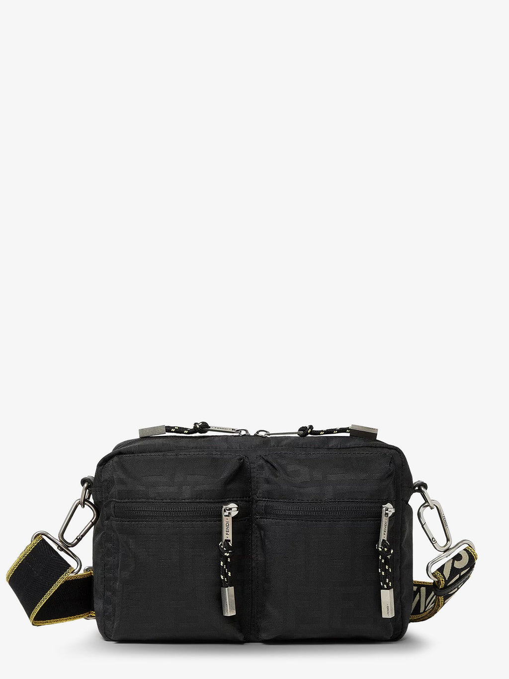 Fendi Men's Camera Case Superlight FF Zucca Fabric Crossbody Bag Black