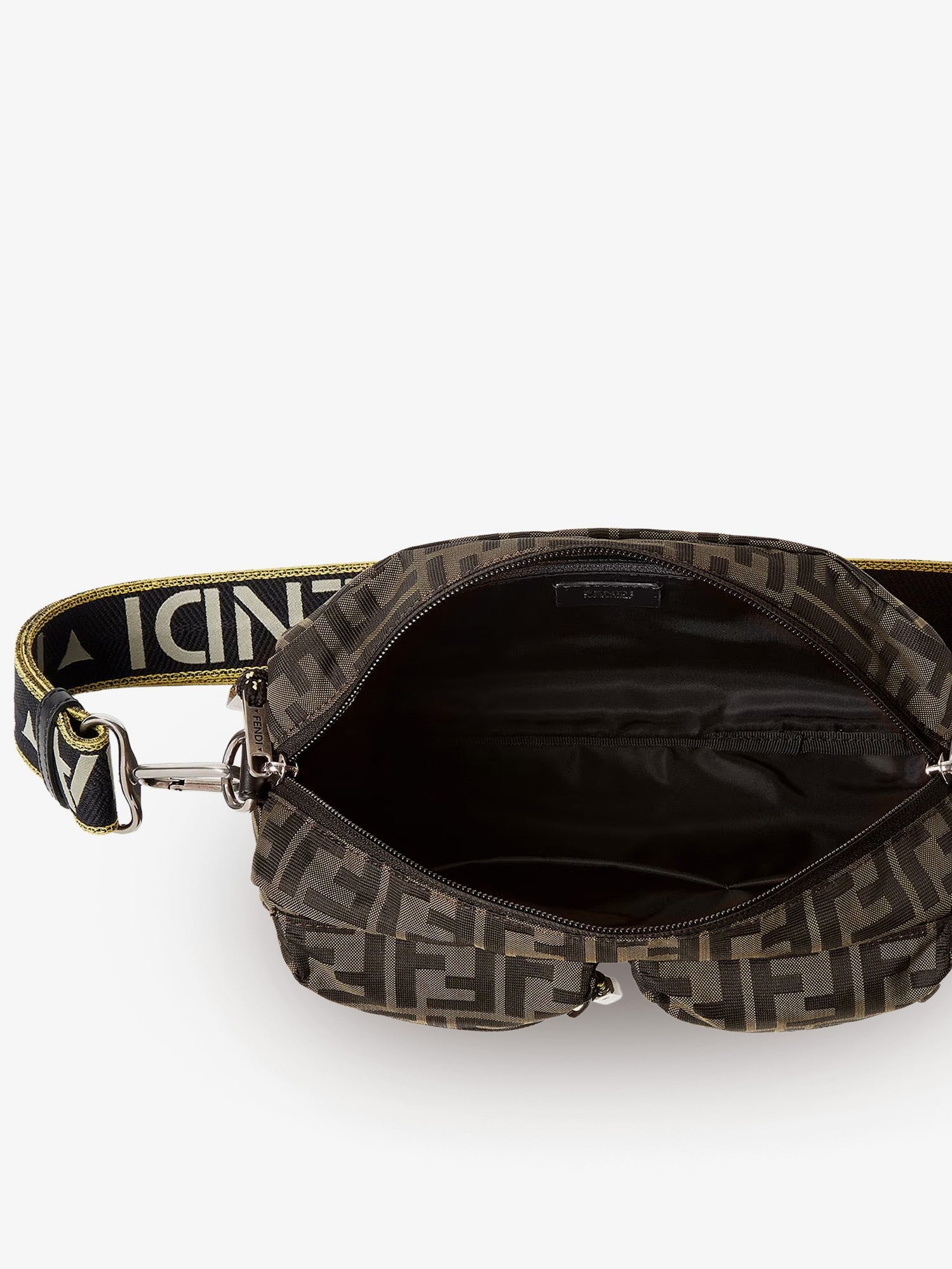 Fendi Men's Camera Case Superlight FF Zucca Fabric Crossbody Bag Black