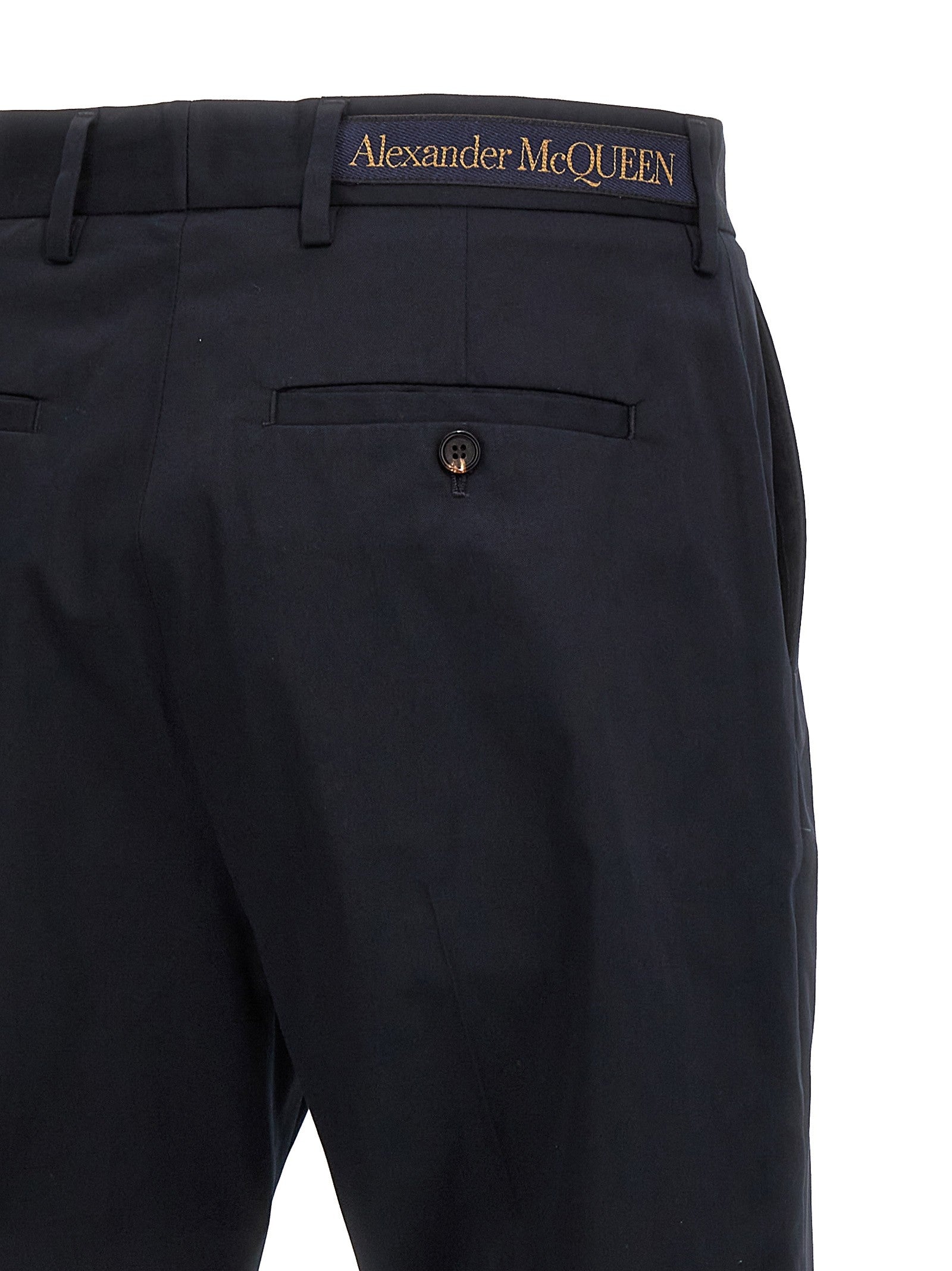Alexander McQueen Camera Strap Chino Trousers Blue