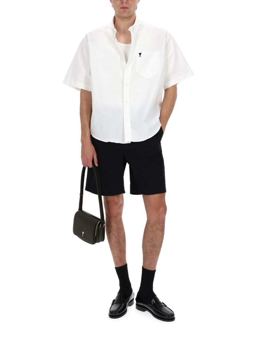 Ami Paris Men's Camica Con Ricamato White