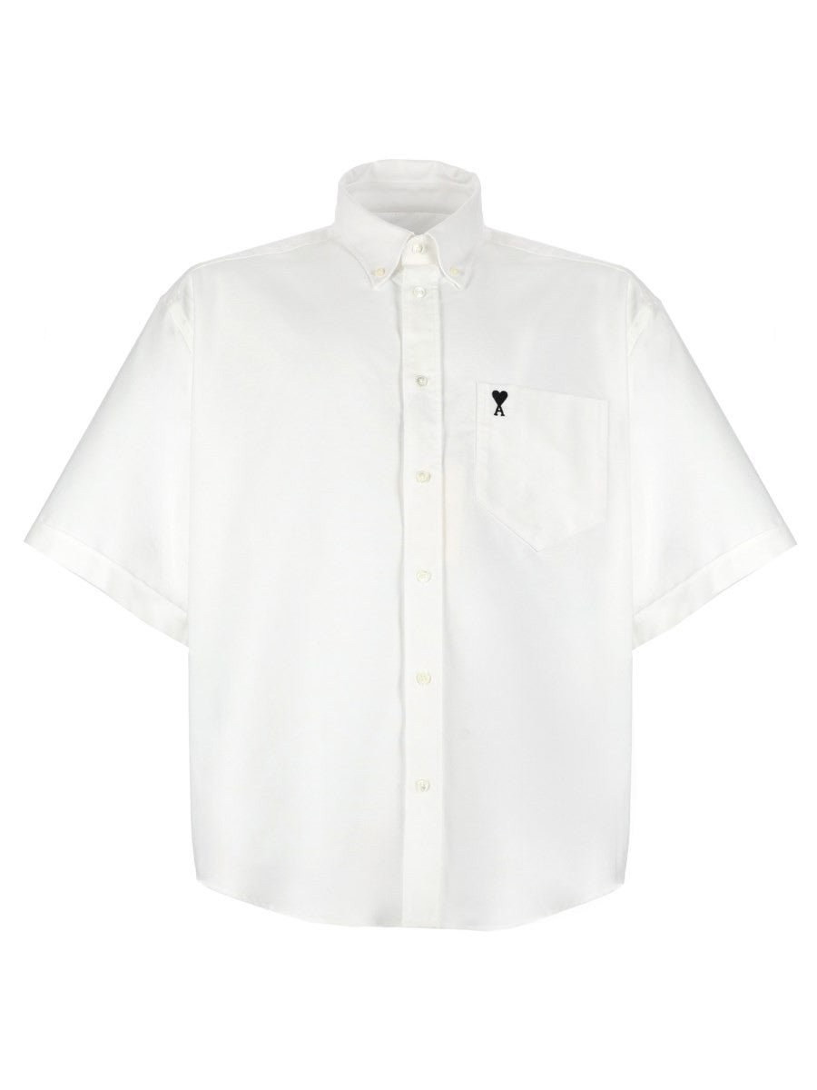 Ami Paris Men's Camica Con Ricamato White