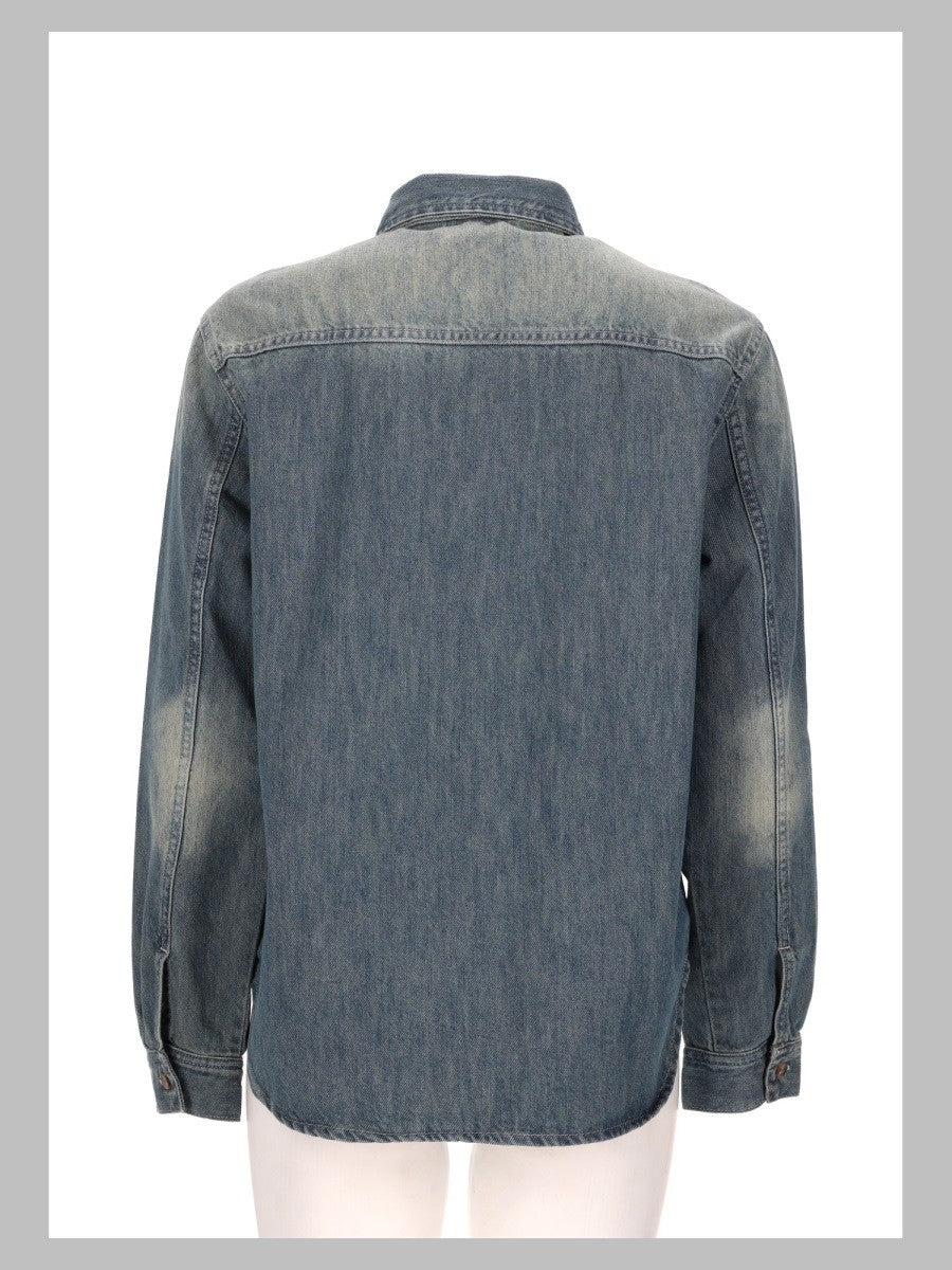 Lois Jeans Women's Camicia Anne in Denim Con Finitura Vintage Blue