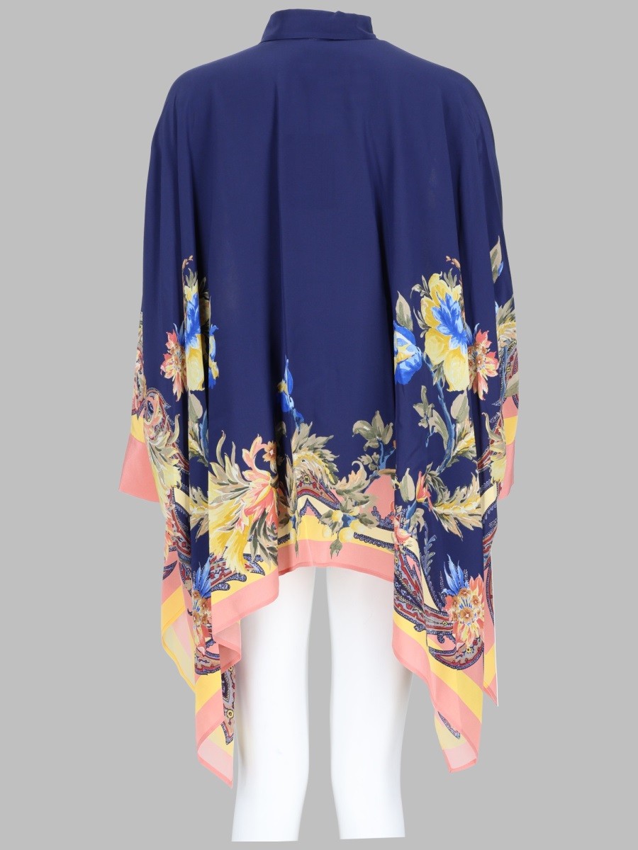 ETRO Women's Camicia Asimmetrica Con Stampa Paisley Multicolor