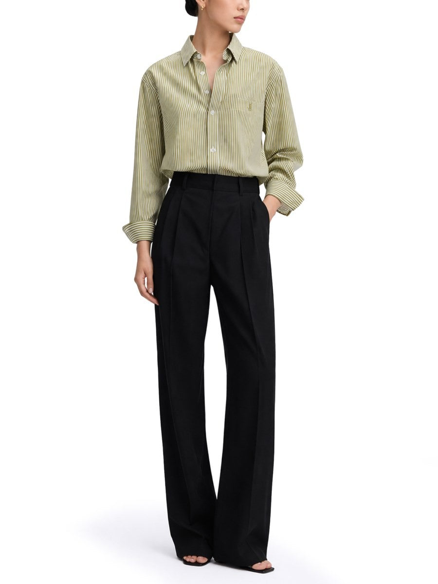 Saint Laurent Women's Camicia Cassandre Green