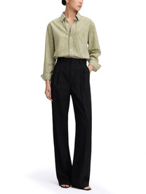 Saint Laurent Women's Camicia Cassandre Green