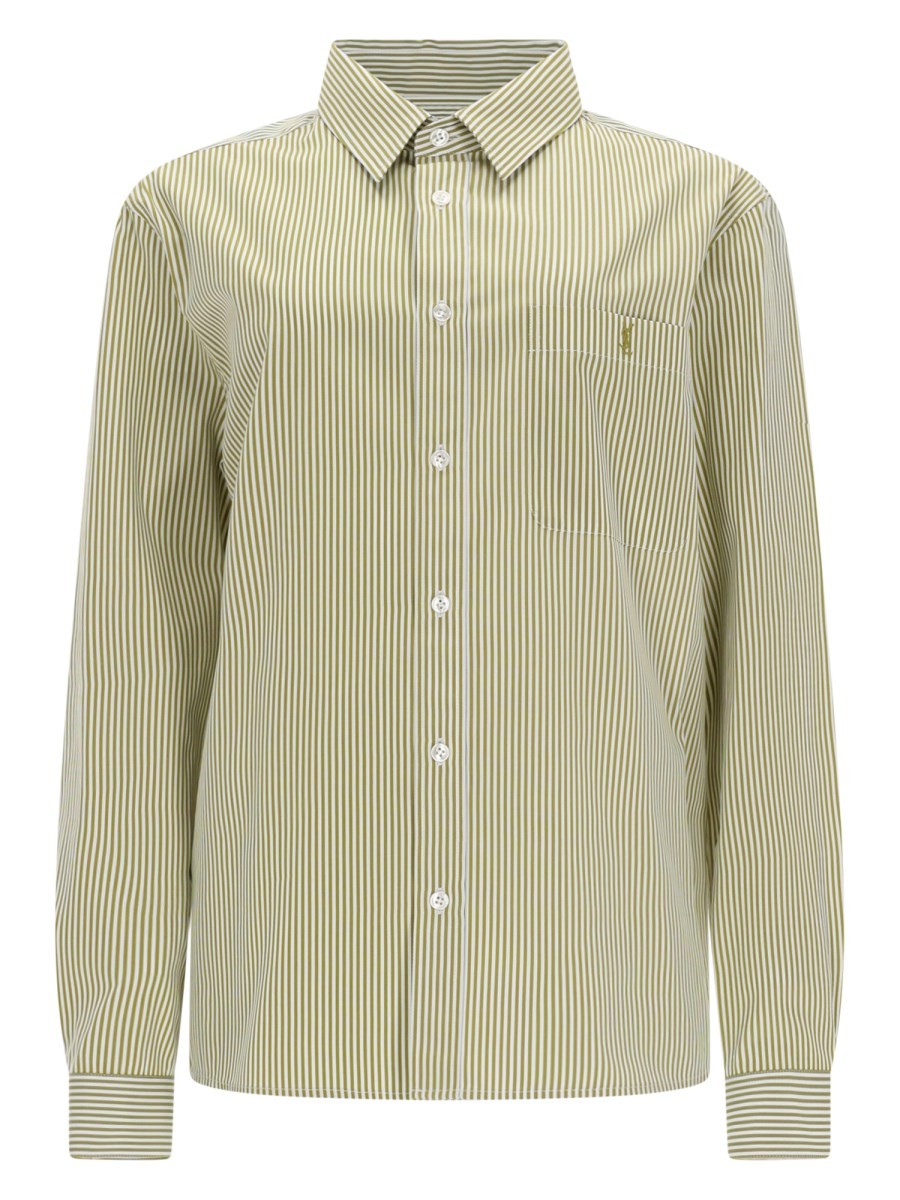 Saint Laurent Women's Camicia Cassandre Green