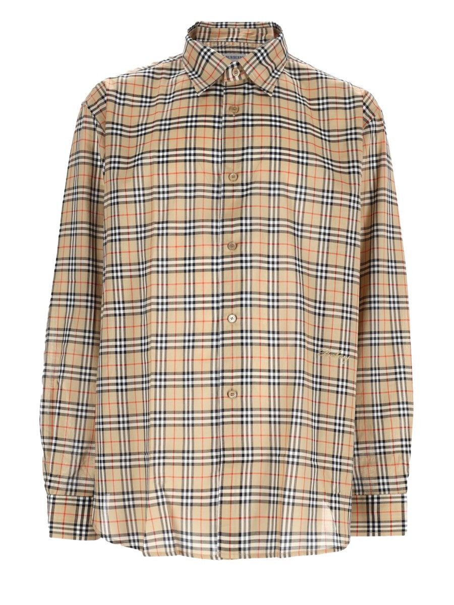 Burberry Men's Check Shirt Beige