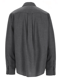 Ami Paris Men's Wool Classic Fit Shirt Grey