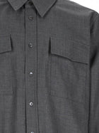 Ami Paris Men's Wool Classic Fit Shirt Grey