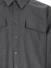 Ami Paris Men's Wool Classic Fit Shirt Grey