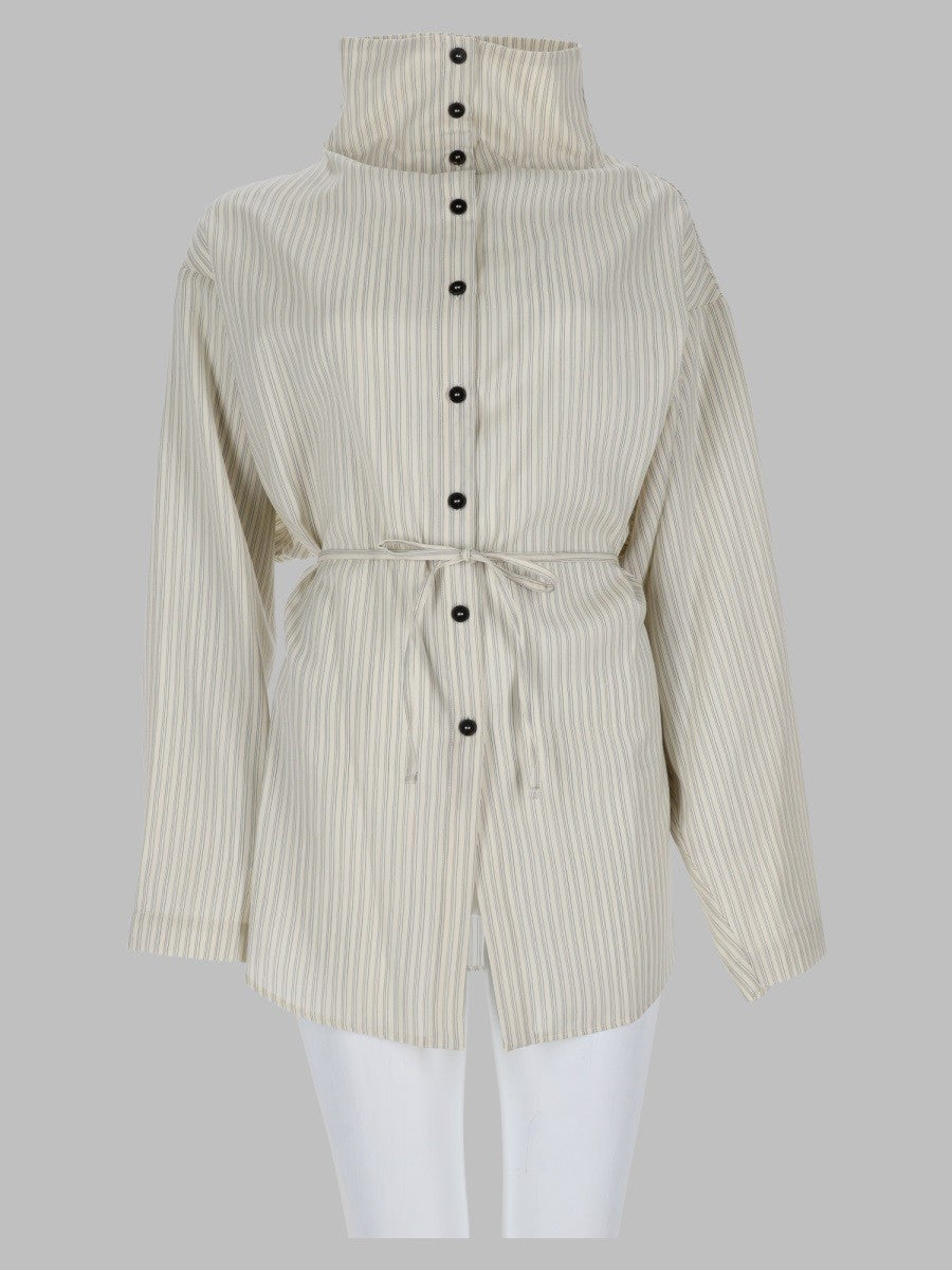 Alysi Women's Camicia Con Collo Alto White
