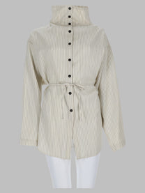 Alysi Women's Camicia Con Collo Alto White