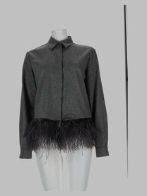 Fabiana Filippi Women's Camicia Con Dettaglio in Piume Grey