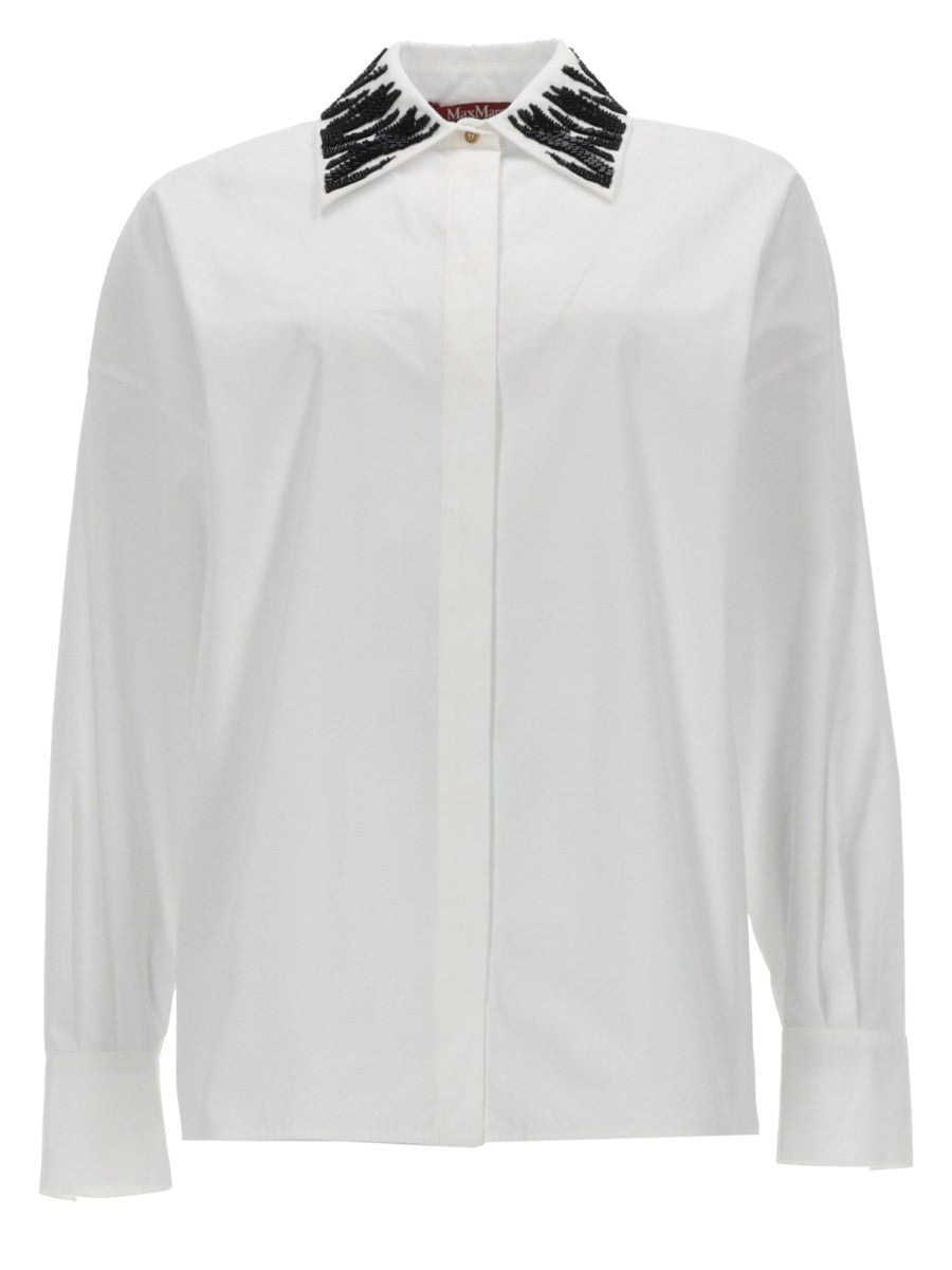 Max Mara Women's Camicia Con Dettaglio Strass White