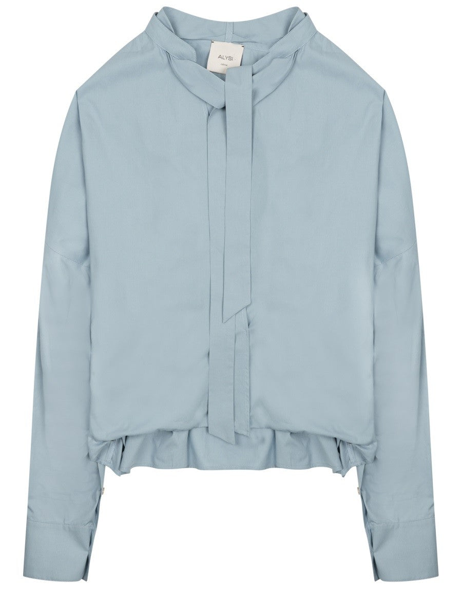 Alysi Women's Camicia Con Fiocco Blue