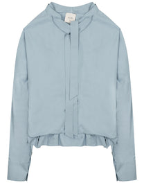 Alysi Women's Camicia Con Fiocco Blue