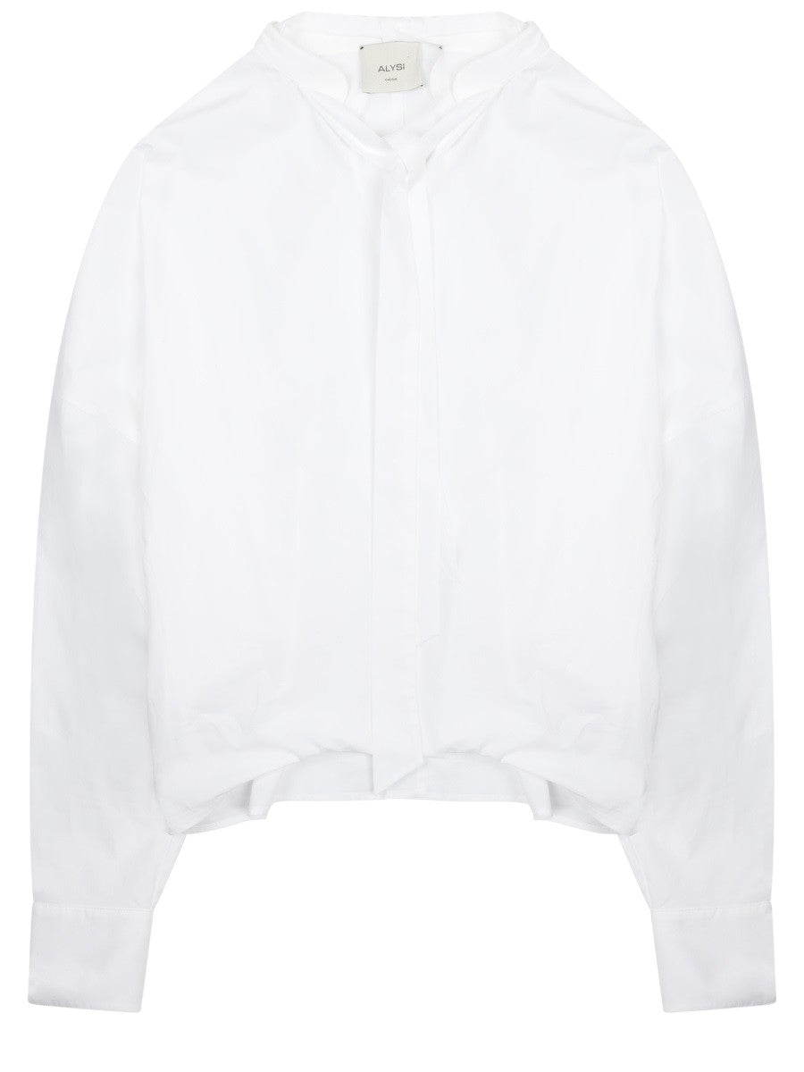 Alysi Women's Camicia Con Fiocco White
