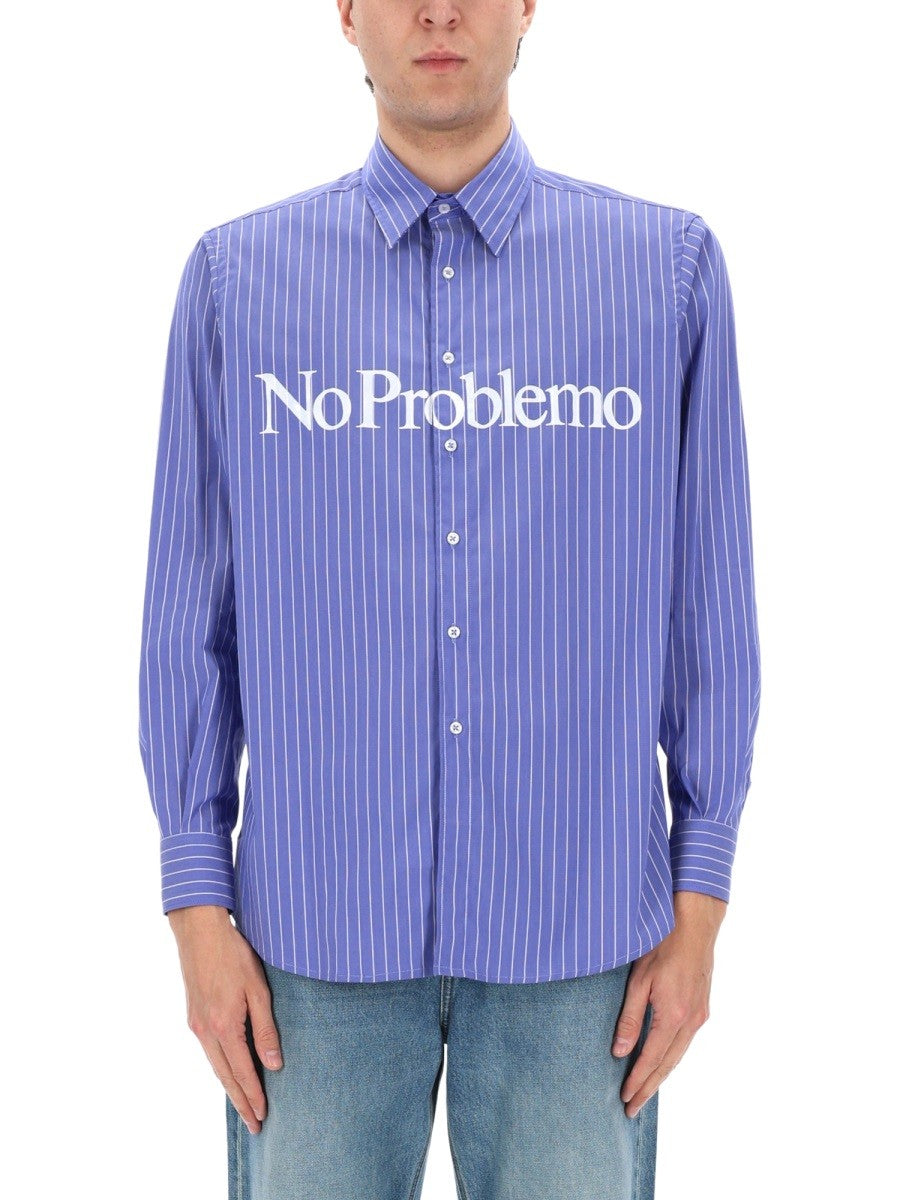 No Problemo Men's Camicia Con Blue