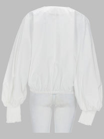 Balmain Women's Camicia Con Manica Pipistrello White